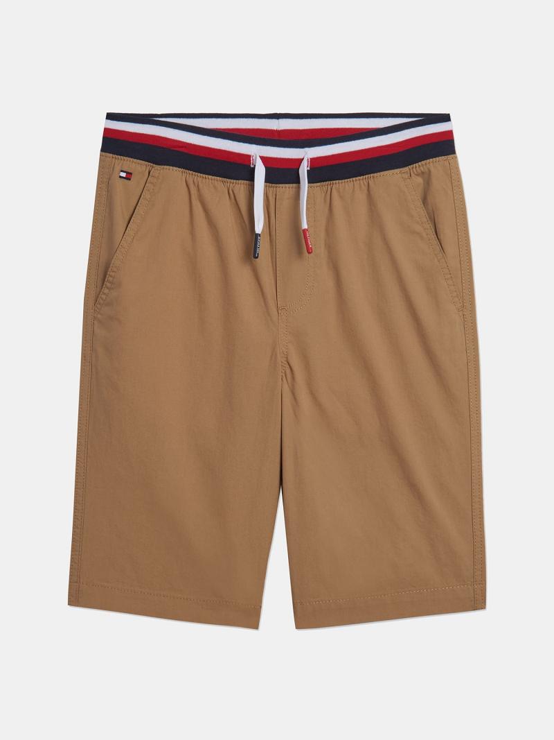 Fiú Tommy Hilfiger Drawstring Derekú Rövidnadrág Barna | HU 2179NWY